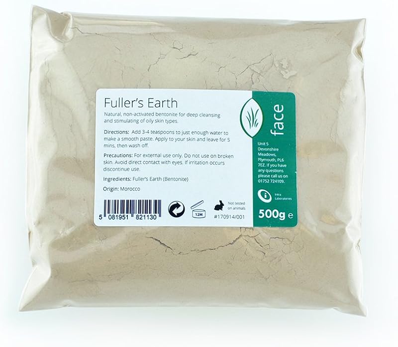 Intralabs Fullers Earth Fine Powder 500g Calcium Bentonite