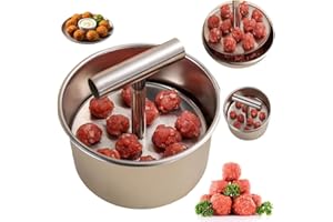Stainless Steel Meatball Maker, 12 Balls Manual Push-Press Meat Baller Maker,Portable MeatballMaker Tool,Multifunctional Kitc