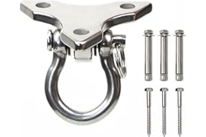 GVKES Stainless Steel 304 Heavy Bag Swing Hanger with 360° Rotation - 1200lb Capacity - Ideal for Punching Bag Ceiling Mount, Hammocks, Yoga, and Porch Swings