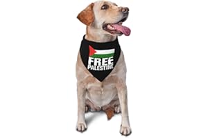 SWPWAB Free Palestine Flag Palestinian Flag Dog Bandana Adjustable Triangle Pet Scarf Premium Quality Bandanas for Dogs and Cats