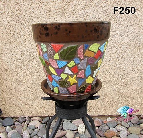 MOSAIC Flower POT - all HANDMADE TILES Look great in your Home F250