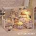 Cuteroom Dollhouse Miniature DIY Kit with Cover Wood Toy doll house room Kitten Diary