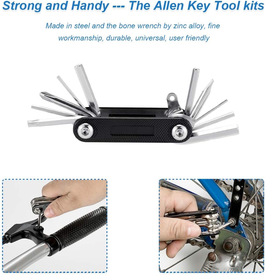 WOTOW Bike Tyre Repair Kit, Waterproof Frame Triangle Bag & Mini Bike Pump & 11 in 1 Multi-Function Bicycle Tyre Lever & Self Adhesive Tube Patch Portable Repair Cycling Tool Set for Road Mountain BMX : Sports & Outdoors