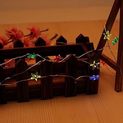 Sunbibe 2m 10 Led Family Holiday Star Light Cozy String Fairy Lights Home Halloween Party Garden Window Decoration For Bedroom Xmas Wedding