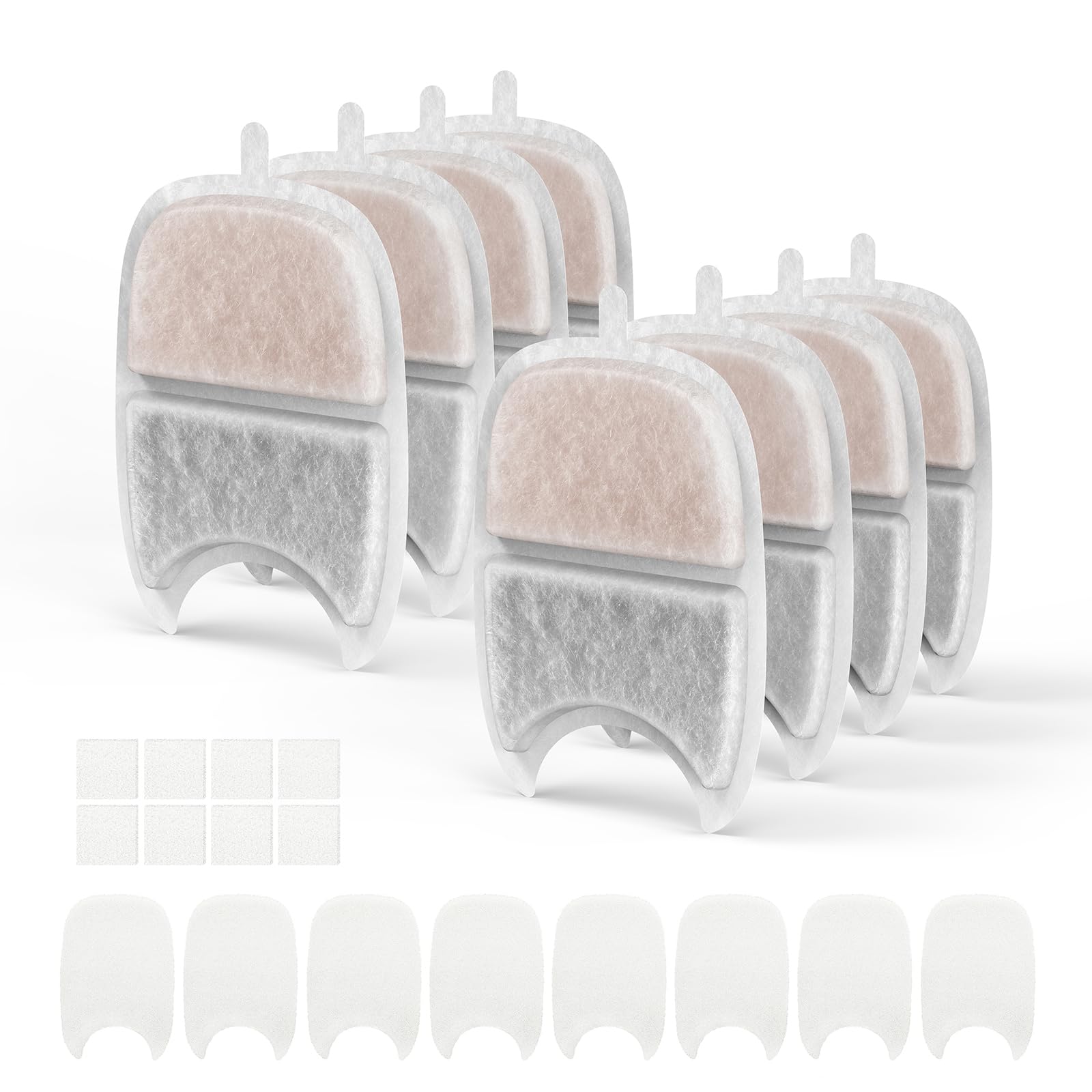 SAMANIJA 8-Pack filter replacements with Sponges,Compatiable with FEELNEEDY 135 fl oz/4L Cat Water Fountain