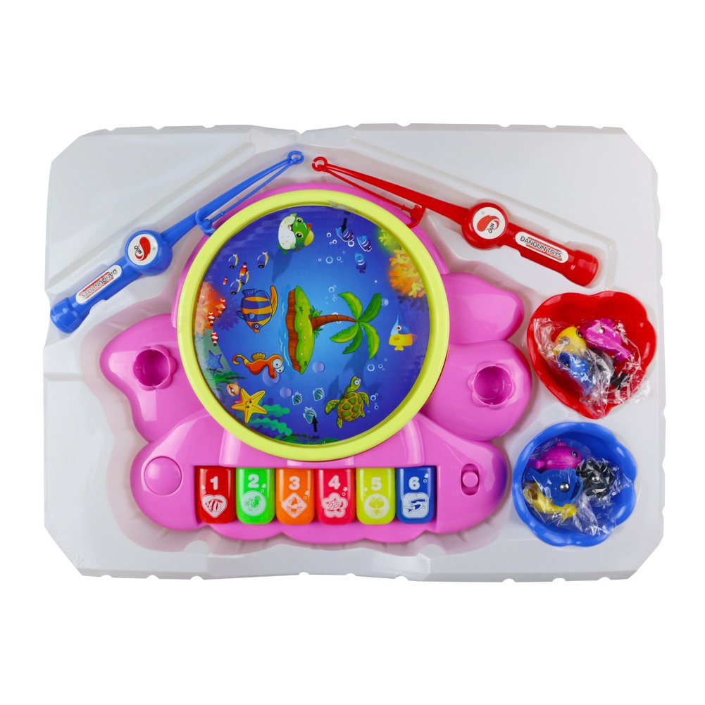 Giochi di Pesca Musicali Animali Giocattolo Tamburo Pianoforte Whac-A-Mole 6 in 1 Multifunzione Giocattoli per Bambini 3+