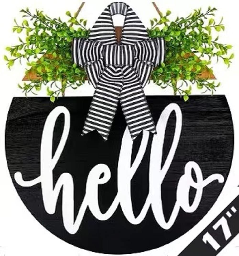 Photo 1 of 17 inch Rustic Welcome Sign with Bow and 3D Letters for Front Door