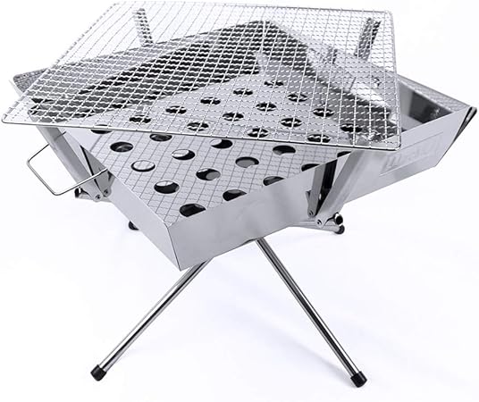 Amazon Ujack ユージャック ファイアグリル バーベキューコンロ コンロ板厚 0 8mm 焚火台 収納ケース 焼き網 セット Ujack バーベキューコンロ 焚火台