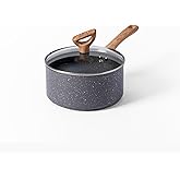 T-Fal Revive Ceramic Nonstick Sauce Pan with Lid, 3 Qt, Oven Safe to 350°F Cookware,with Stay-Cool Handle, Stone Grey