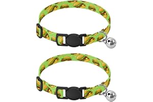 FRCSDIY Delicious Hamburger Dog Collar Soft Adjustable Pet Collar with Quick Release Buckle for Cats and Small Dogs