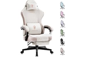 Dowinx Gaming Chair Fabric with Pocket Spring Cushion, Ergonomic Computer Chair with Footrest, Gamer Chair for Adults, Home O