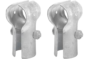 ADLMPW [Pack of 2] 1-3/8" x 1-3/8" End Rail T Clamp, Galvanized Steel Chain Link Fence T Clamp, End Rail Clamp for 1-3/8" OD Pipe, Bolts & Nuts Included