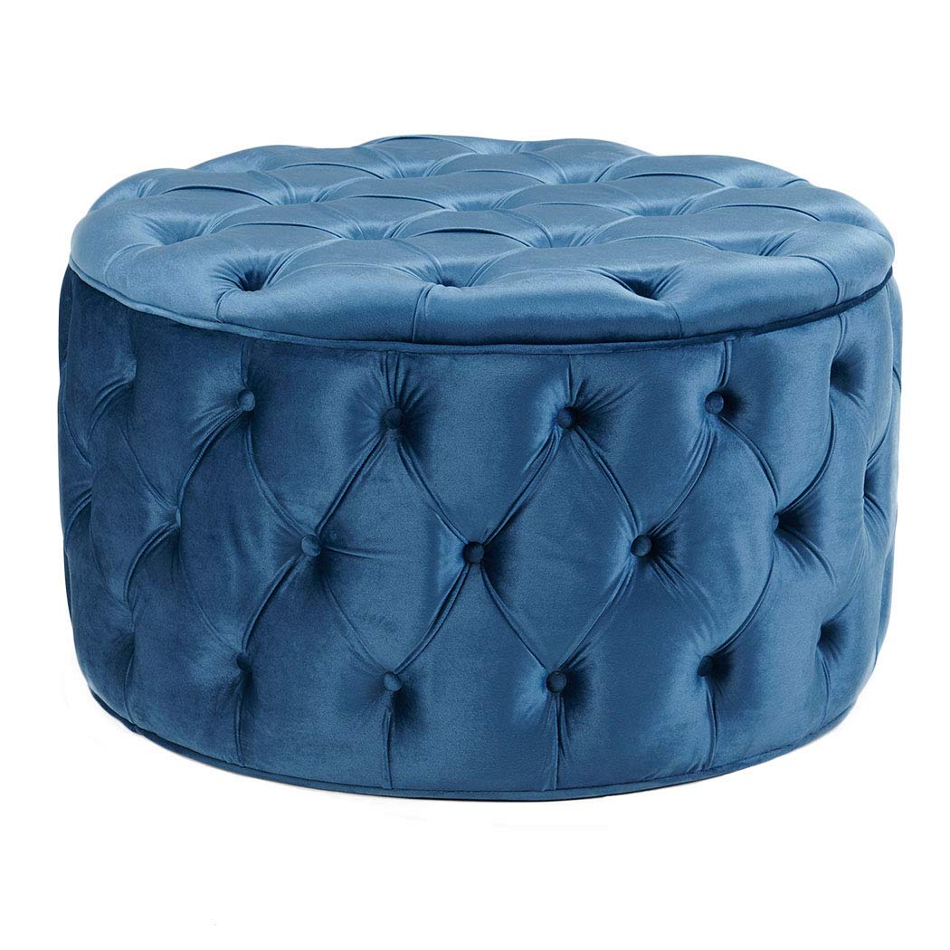 Best Round Light Blue Ottoman With Storage