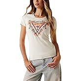 Guess Womens Eco Short Sleeve Triangle Flowers Tee