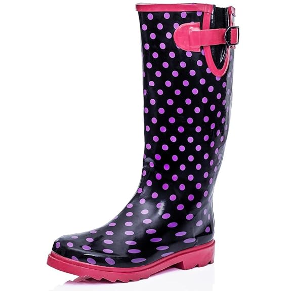 SPYLOVEBUY KARLIE Gummistiefel Regenstiefel Flach Kniehoch