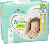 Pampers Premium Protection 24 Nappies Size 0 Under 3kg Baby Diapers view 2