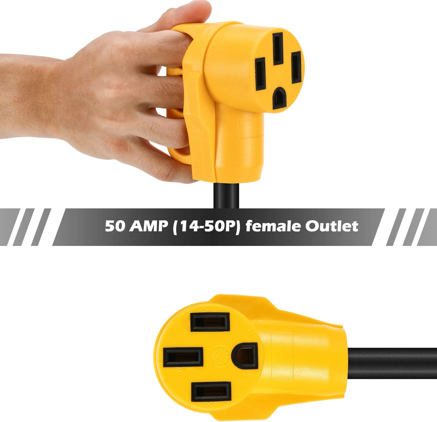 Kohree 30 Amp to 50 Amp RV Plug Adapter Heavy Duty Dogbone Electrical Power Adapter with Grip Handle, 30M/50F 125V/3750W, 18 Inches: Automotive