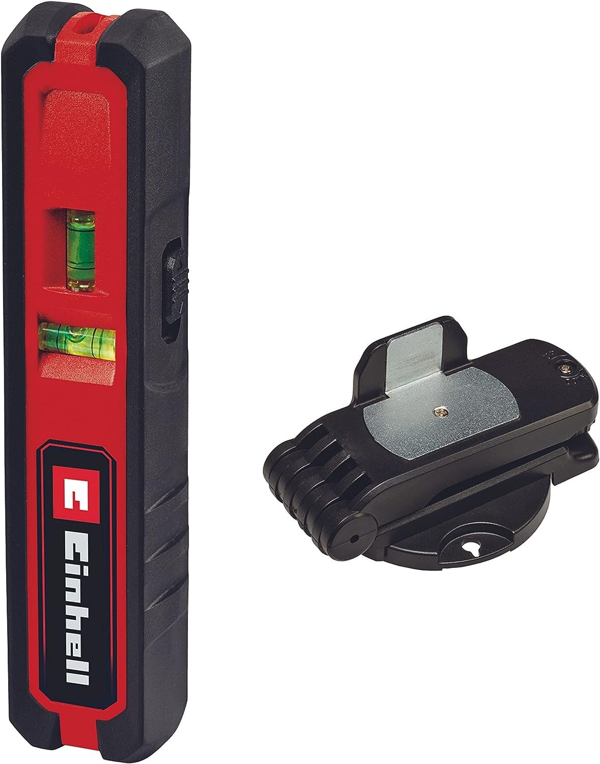 Einhell Laser Levelling TC-LL 1 (Horizontal, Vertical and Diagonal Lines, Spot Laser, Integrated Spirit Levels, Soft Grip, Incl. Wall Bracket), black, red