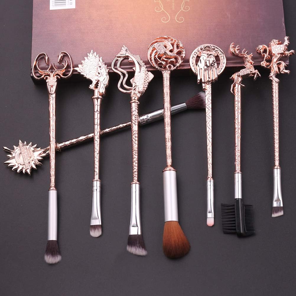 XIANGLIOOD 8 Pcs Magic Hairpin Game Of Thrones Makeup Brush Set with Gift Bag Eyeshadow Eyeliner Blending