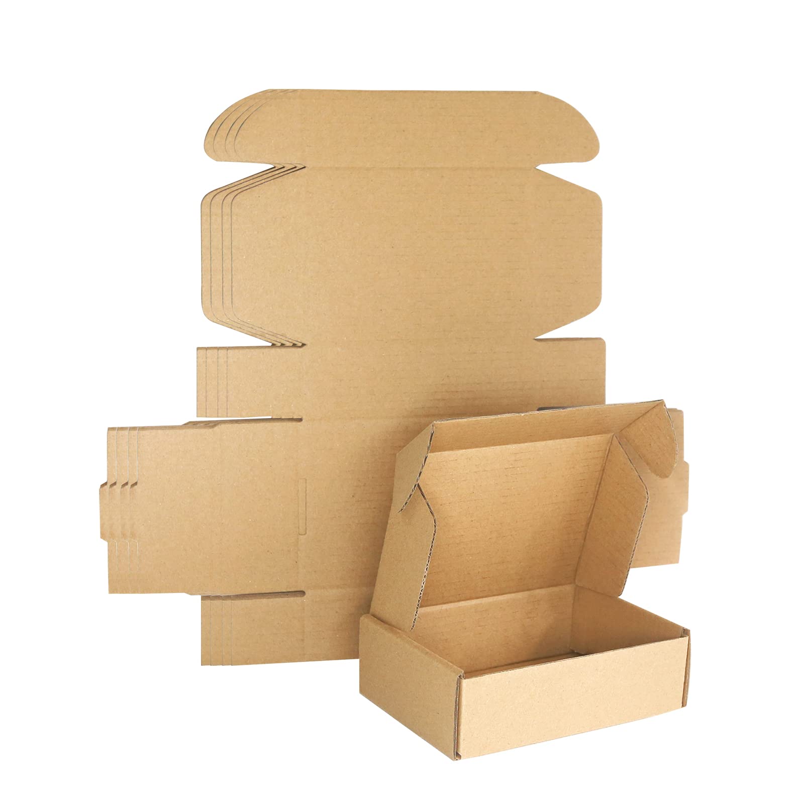 Corrugated Cardboard Boxes, 130×90×40mm Royal Mail Small Parcel PiP Postal Boxes, Brown Mailing Boxes for Business, Posting, Storing or Gift (10 Pieces)