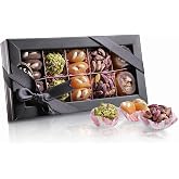 Malatya Pazari Stuffed Dried Fruits and Turkish Delight with Nuts, 7.1oz | Premium Lokum, Middle Eastern Sweets, Candy Variety, Mixed Figs with Nuts, Apricots with Almonds, Vegan Snack Box, Halal Food