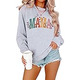 Mama Sweatshirts for Women Cute Mama Graphic Crewneck Sweatshirts Fall Long Sleeve Pullover Tops