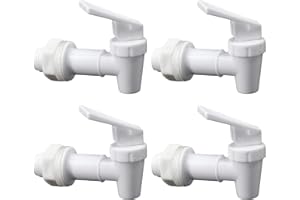 Hgzaccompany Replacement Cooler Faucet Water Bottle Jug,Water Dispenser Tap Set,BPA-Free Plastic Spigot Spout Water Beverage Lever Pour Dispenser Valve,Water Crock Tap (4 White)