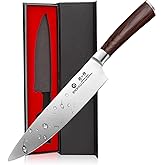 imarku Chef Knife - Pro Kitchen Knife 8 Inch Chef's Knives High Carbon Japanese SUS440A Stainless Steel Sharp Paring Knife with Ergonomic Handle, Red Handle, Christmas Gifts for Men and Women