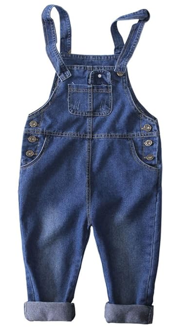 CYSTYLE Latzhose Baby Kleinkind Jungen Mädchen Jeanshose Baumwolle Tasche Jeans Hosen