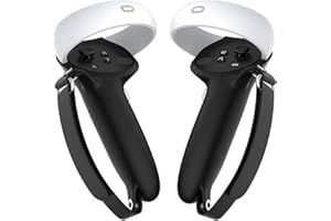 NOVEMS Controller Grips Cover for Oculus Quest 2, Extended Controller Hand Strap with Adjustable Knuckle Handles for Boxing and Star Wars, Controller Protector for Meta/Oculus Quest 2 Accessories (Black)