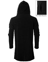 Mens Hooded Cardigan Long Cardigans Sweater Shawl
