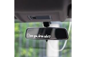 HEQXWL I Love You Drive Safe Mirror Sticker 3 Pack - Cute Car Decals for Rearview Mirror Accessories, Funny Vinyl Stickers for Car Windows, Tumblers, Gift for Women, Girls, Wife,Lover,Him,Her (White)
