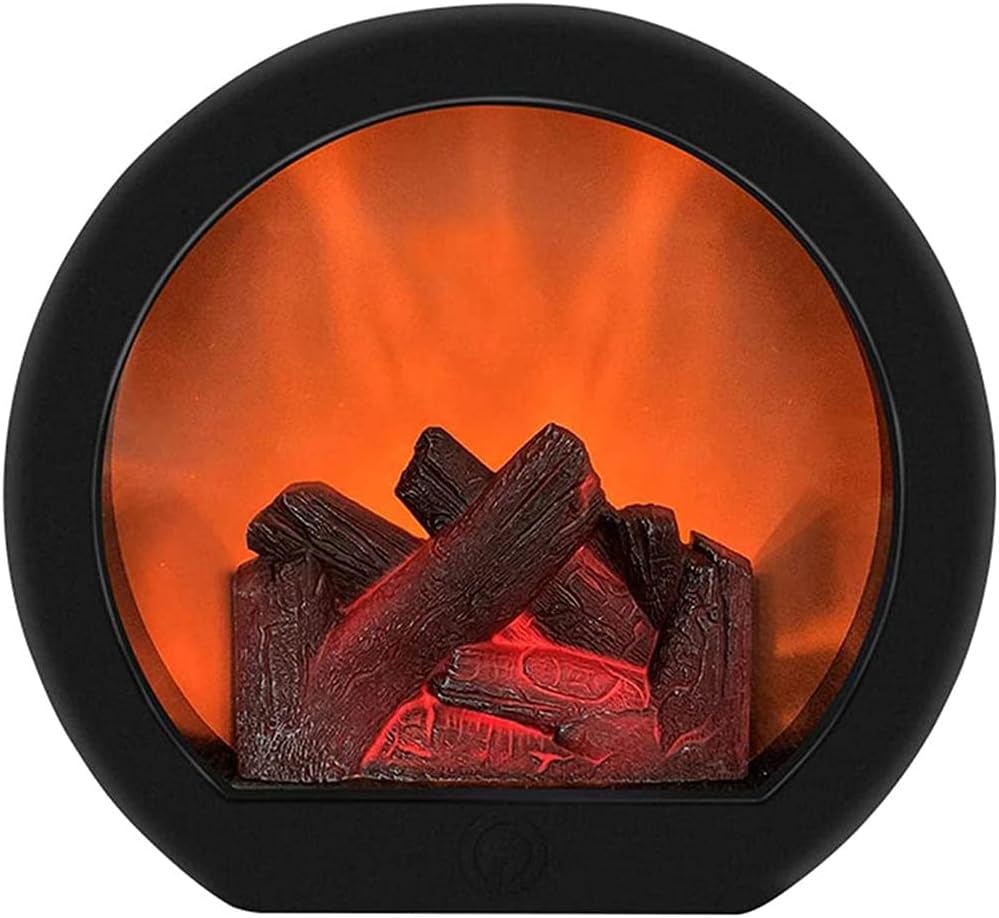 Tumnea LED Fireplace Table Lamp Realistic Flame Effect Electric Lantern