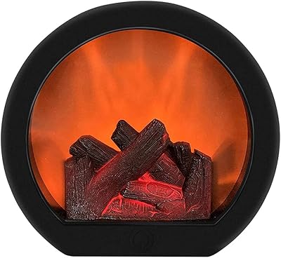 Tumnea LED Fireplace Table Lamp Realistic Flame Effect Electric Lantern