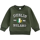 Beautooly Toddler Baby Boy Girl Sweater Shamrock Embroidery Striped Pullover Warm Crew Neck Long Sleeve Spring Knit Tops