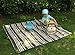 yodo Outdoor Picnic Blanket Water-Resistant for Camping Hiking Festivals,Spring Summer Olive Stripe