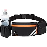 Running Belt with Water Bottle Holder: Detachable Bottle Pouch - Slim Running Belt - Large Capacity No Bounce for Walking(Bottles NOT Included)