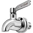 X-Chef Beverage Dispenser Spigot Replacement, Stainless Steel Metal Spigot for Glass Jar & Drink Dispenser