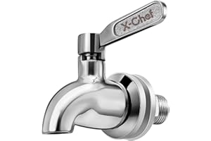 X-Chef Beverage Dispenser Spigot Replacement, Stainless Steel Metal Spigot for Glass Jar & Drink Dispenser