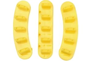 Rolabling 3pcs False Nail Art Tips Practice Display Stand Tool with 10 pcs False Nail Tips for Gel Nail Polish DIY Nail Training Tools (Yellow)