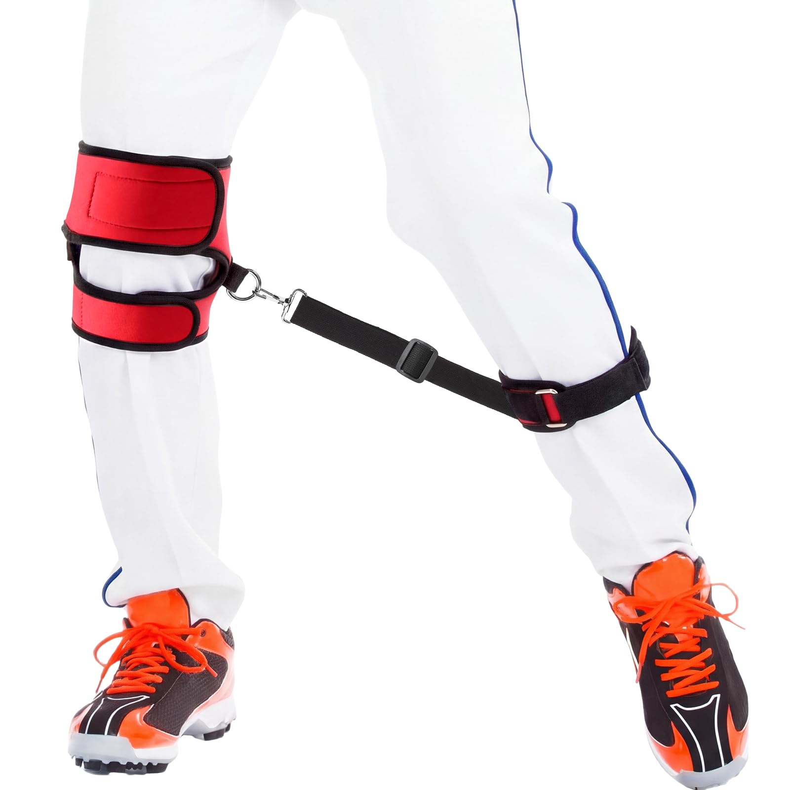 Photo 1 of Wettarn Baseball Training Aid Softball Training Harness Baseball Practice Equipment for Stepping Out Leg Pulling Out Overstriding Lunging(Red)