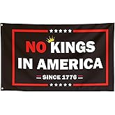 Dekorbay No Kings In America Funny Cool Flags Meme Flags Banner 3x5 FT Room Guys Girls College Dorm Bedroom Frat Man Cave Wall Hangings Black