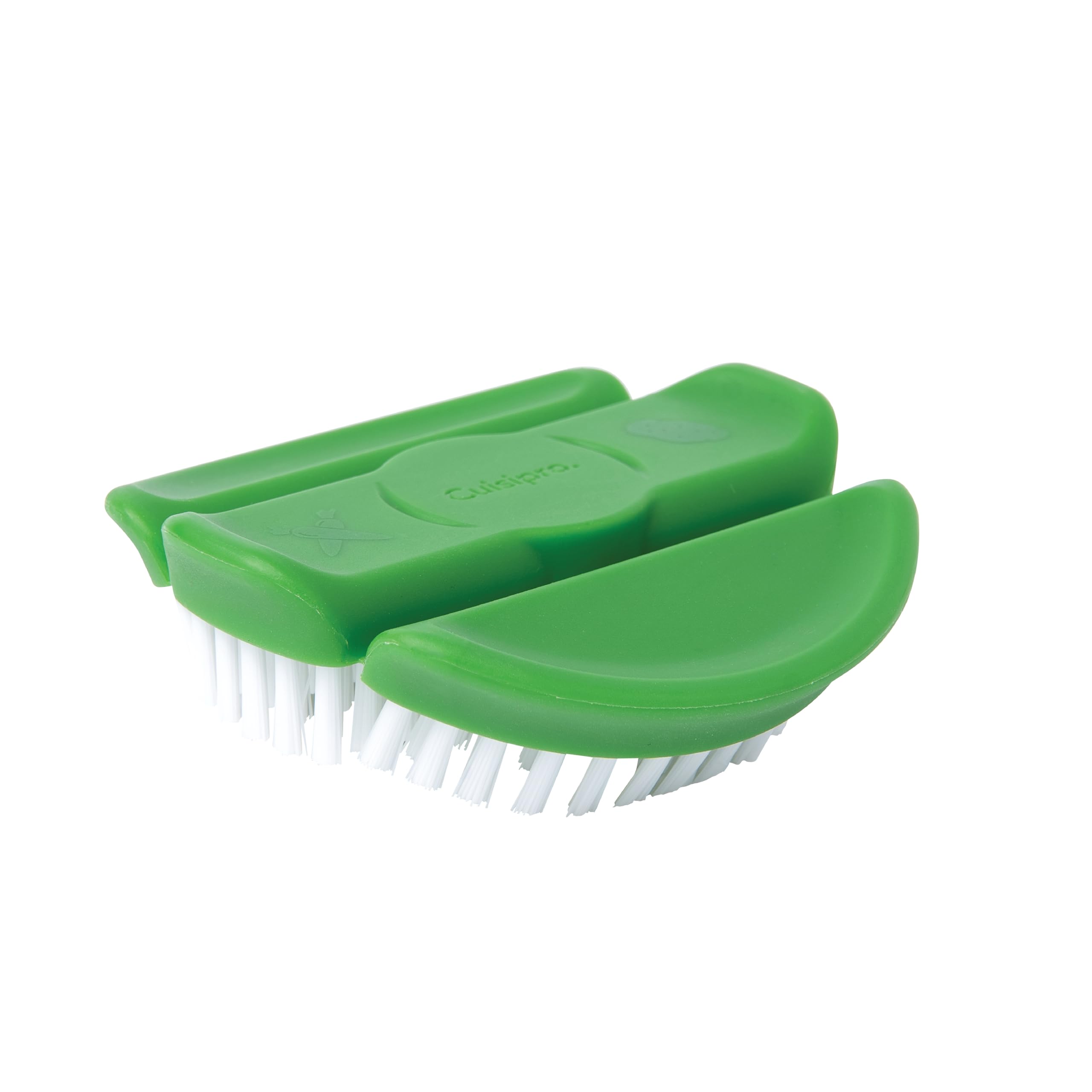Cuisipro Vegetable and Fruit Brush, Green, Hard Bristle Brush, Three-Section Flex, Dishwasher Safe