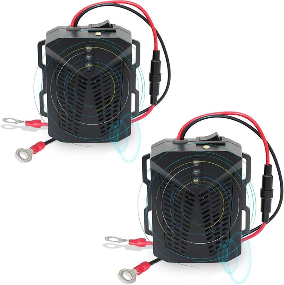 VAGYD 2 Pack Under Hood Animal Repeller Battery, Ultra-Sonic Rodent Repellent with LED Strobe Lights, Deterrent Pest Defense Rodent for Car Engine Garage Attic Warehouse Indoor Vehicle : Garden & Outdoor