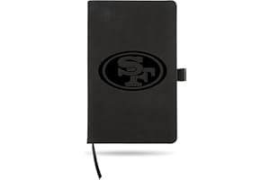 NFL Rico Industries San Francisco 49ers Black Laser Engraved Small Notepad Jounral/Notepad 8.25" x 5.25"- Office Accessory