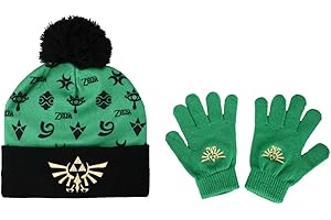 BIOWORLD Zelda Fleece and Knitted Cuff Hat with Gloves Set for kids