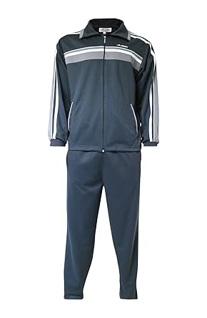 T-MODE Herren Baumwoll- Jogginganzug, Freizeitanzug, Hausanzug In Navy Anthrazit