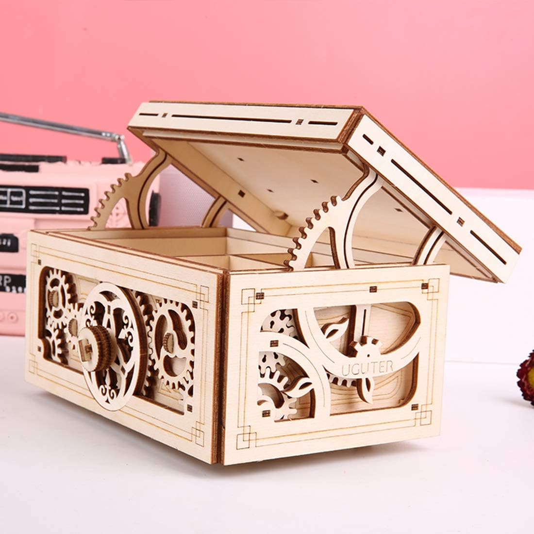 3D Music Double Jewelry Box Puzzle Kits Mécanique Modèle Construction