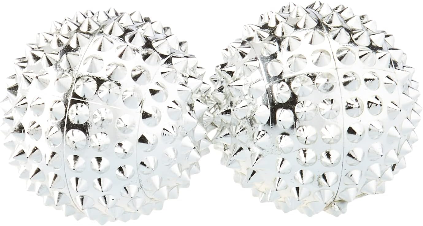 1 Pair of Magnetic Silver Massage Balls Silver Small, diameters: 32 mm