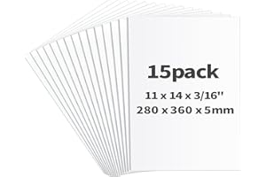 CreGear Foam Board 11 x 14 x 3/16", 15 Pack White Poster Board Lightweight Signboard Foamboard for Crafts, Framing, Art, Display, Presentation